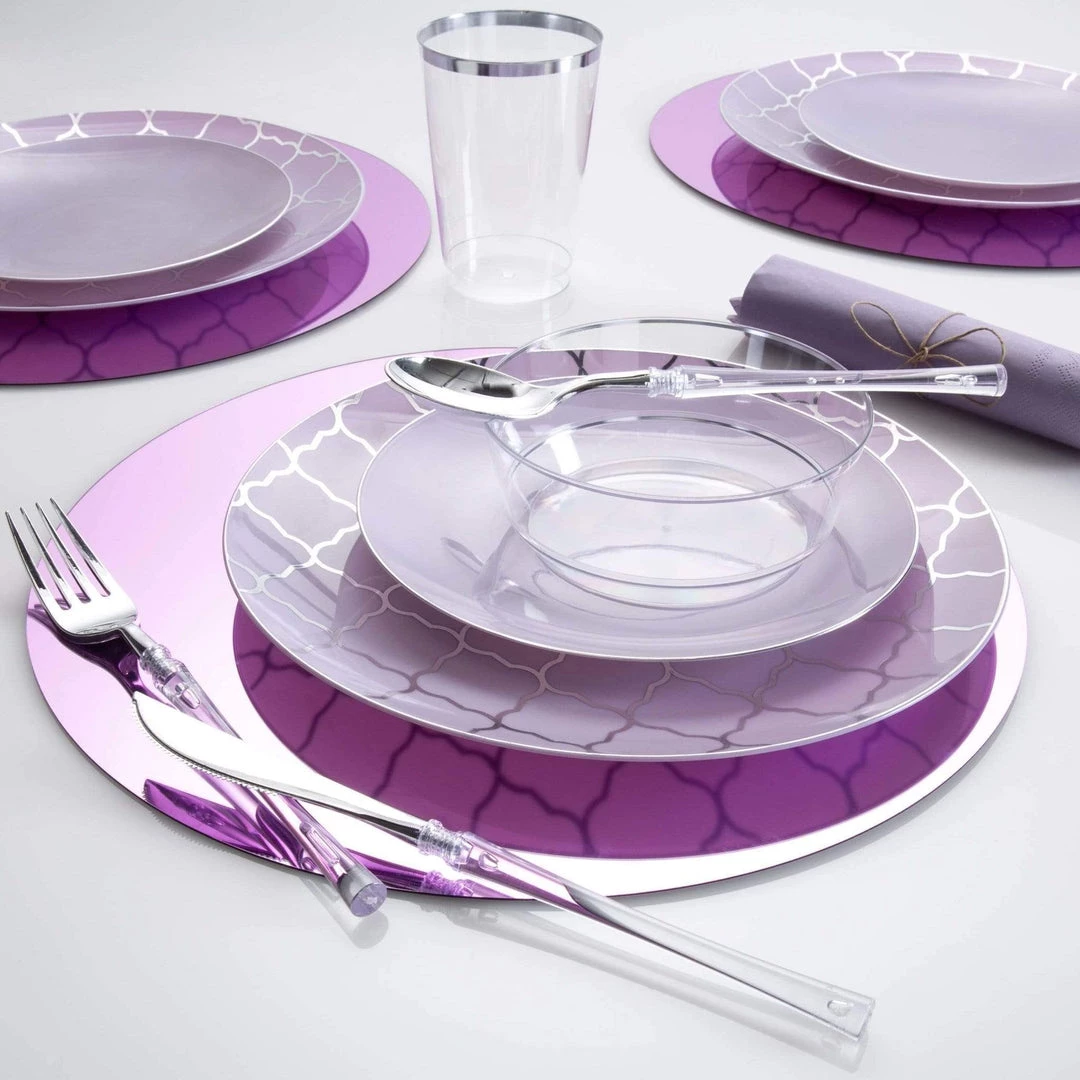 Luxe Party NYC Chargers And Runners 13" Lavender Round Light Weight Mirror Charger Plate | 1 Charger 3 Luxe Party NYC Chargers And Runners 13" Lavender Round Light Weight Mirror Charger Plate | 1 Charger