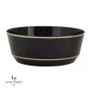 Accent Bowls 14 Oz. Round Black • Gold Plastic Bowls | 10 Pack