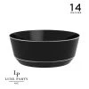 Accent Bowls 14 Oz. Round Black • Silver Plastic Bowls | 10 Pack