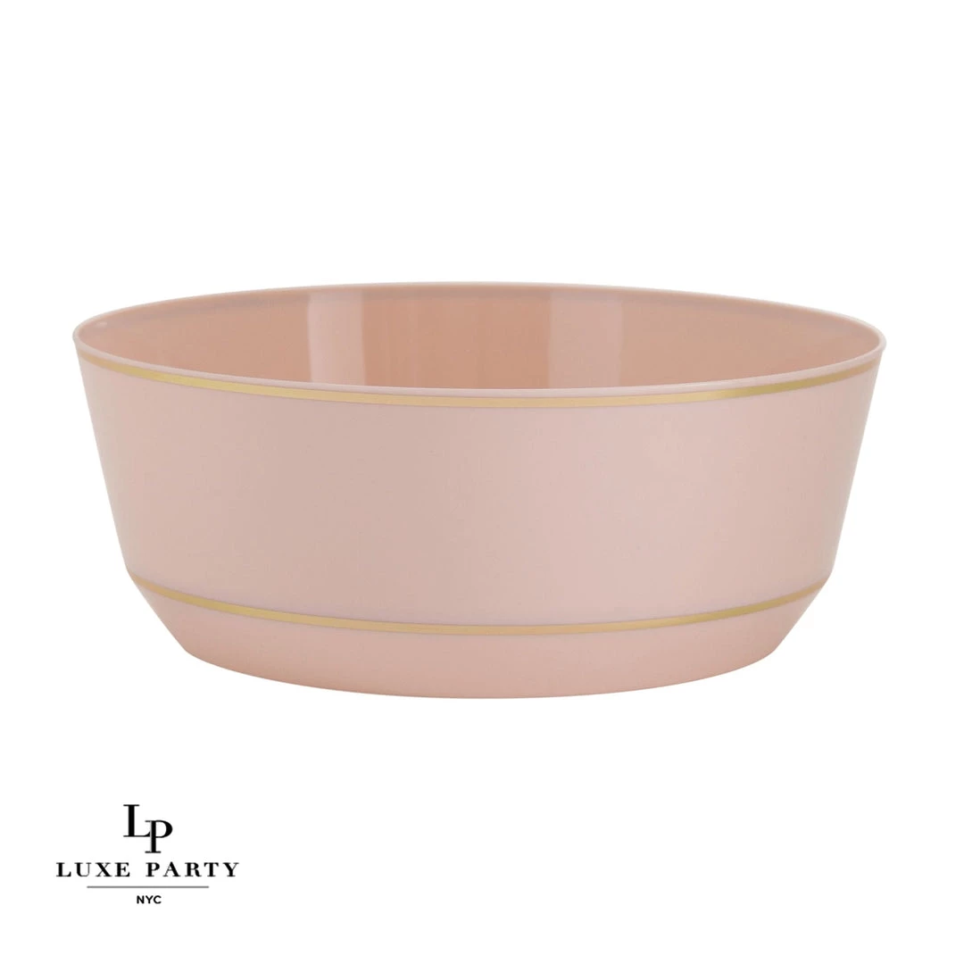 Accent Bowls 14 Oz. Round Blush • Gold Plastic Bowls | 10 Pack 1 Accent Bowls 14 Oz. Round Blush • Gold Plastic Bowls | 10 Pack