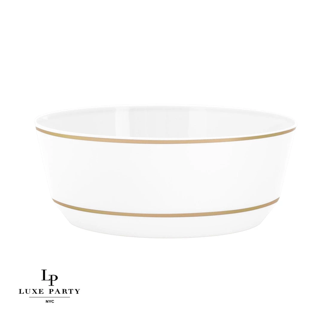 Accent Bowls 14 Oz. Round White • Gold Plastic Bowls | 10 Pack 1 Accent Bowls 14 Oz. Round White • Gold Plastic Bowls | 10 Pack
