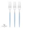 Flatware Chic Round Ice Blue • Silver Forks | 32 Pieces
