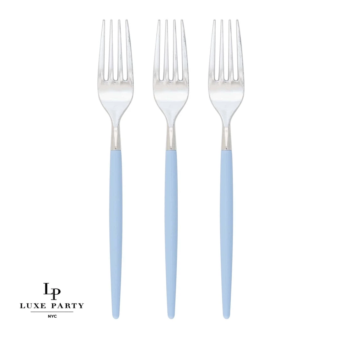Flatware Chic Round Ice Blue • Silver Forks | 32 Pieces 1 Flatware Chic Round Ice Blue • Silver Forks | 32 Pieces