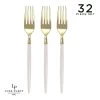 Flatware Chic Round Linen And Gold Forks | 32 Pieces