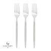 Chic Round Silver Glitter Forks | 32 Pieces