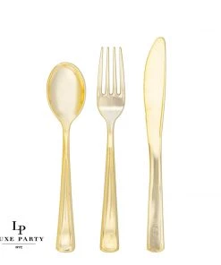Classic Flatware Gold Plastic Cutlery Combo Set | 36 Pieces