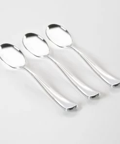 Classic Flatware Classic Design Silver Plastic Spoons | 20 Spoons