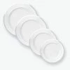 Classic Round White • Silver Plastic Dinner Plates | 10 Plates