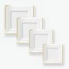 Classic Square White • Gold Plastic Appetizer Plates | 10 Plates