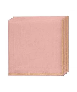 Luxe Party NYC Coral With Gold Stripe Paper Napkins - 3 Available Sizes