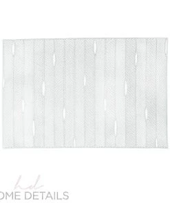 Home Details Herringbone Stripe Laser Cut Placemat In Silver Chargers And Runners