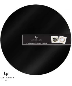 Luxe Party NYC 13" Black Round Light Weight Mirror Charger Plate | 1 Charger Chargers And Runners