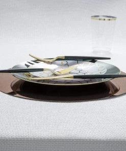 Luxe Party NYC Chargers And Runners 13" Bronze Round Light Weight Mirror Charger Plate | 1 Charger