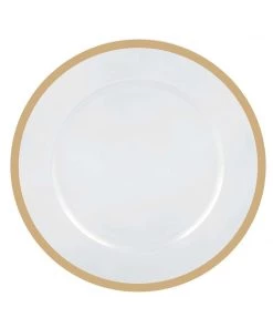 Luxe Party NYC 13" Clear And Gold Plastic Charger Plate | 1 Charger