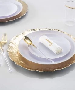 Luxe Party NYC 13" Gold Hammered Round Plastic Charger Plate | 1 Charger