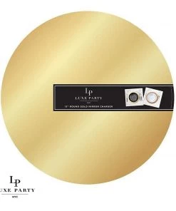 Luxe Party NYC 13" Gold Round Light Weight Mirror Charger Plate | 1 Charger Chargers And Runners