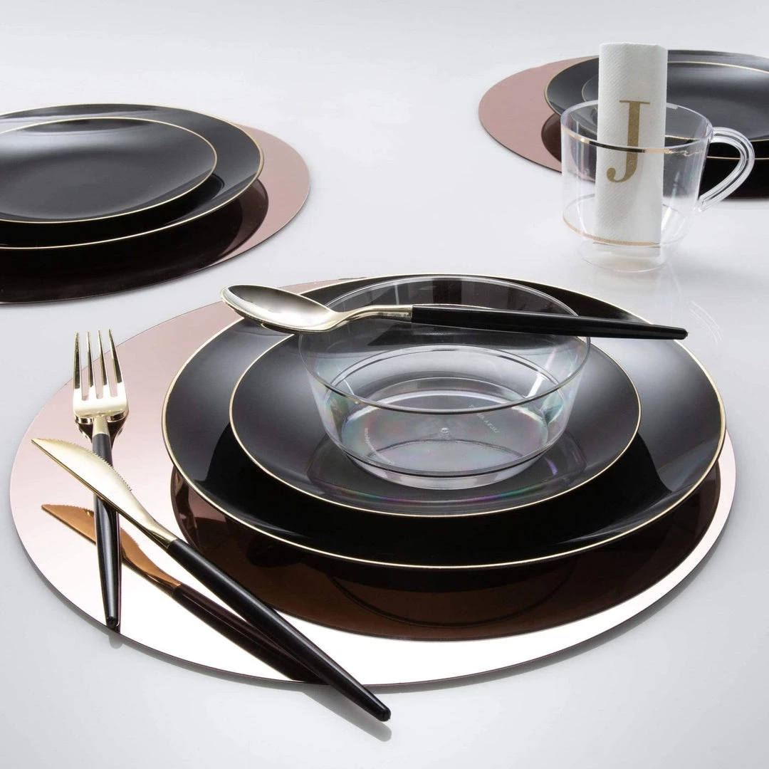 Luxe Party NYC Chargers And Runners 13" Rose Gold Round Light Weight Mirror Charger Plate | 1 Charger 3 Luxe Party NYC Chargers And Runners 13" Rose Gold Round Light Weight Mirror Charger Plate | 1 Charger