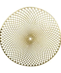 Luxe Party NYC Chargers And Runners 15" Gold Round Vinyl Placemat | 1 Placemat