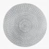 Luxe Party NYC 16" Woven Silver Round Vinyl Placemat | 1 Placemat Chargers And Runners