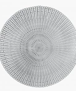 Luxe Party NYC 16" Woven Silver Round Vinyl Placemat | 1 Placemat Chargers And Runners