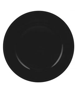 Luxe Party NYC Chargers And Runners Black Beaded Round Plastic Charger Plate | 1 Charger