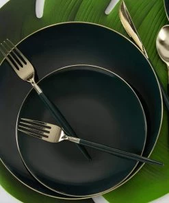 Luxe Party NYC Placemats Green Palm Leaf Printed Vinyl Placemat | 1 Charger