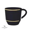 Luxe Party NYC Drinkware 12.5 Oz Round Black • Gold Plastic Coffee Cup | 8 Cups