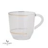 Luxe Party NYC 12.5 Oz Round Clear • Gold Plastic Coffee Cup | 8 Cups Drinkware