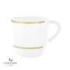 Luxe Party NYC Drinkware 12.5 Oz Round White • Gold Plastic Coffee Cup | 8 Cups