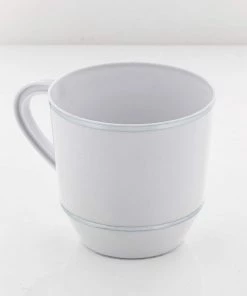 Luxe Party NYC 12.5 Oz Round White • Silver Plastic Coffee Cup | 8 Cups Drinkware