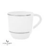 Luxe Party NYC 12.5 Oz Round White • Silver Plastic Coffee Cup | 8 Cups Drinkware