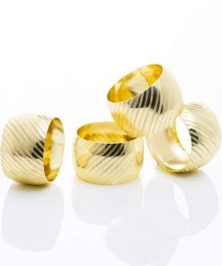 Luxe Party NYC Gold Debossed Metal Napkin Rings | 4 Napkin Rings