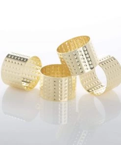 Luxe Party NYC Gold Debossed Metal Napkin Rings | 4 Napkin Rings
