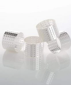 Luxe Party NYC Silver Hammered Metal Napkin Rings | 4 Napkin Rings