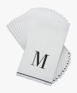 Luxe Party NYC M - Bodoni Script Single Initial Paper Napkins