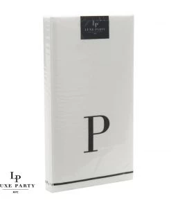 Luxe Party NYC P - Bodoni Script Single Initial Paper Napkins