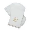 Luxe Party NYC Hebrew Monogram Napkins White And Gold Hebrew Paper Napkins - ALEF