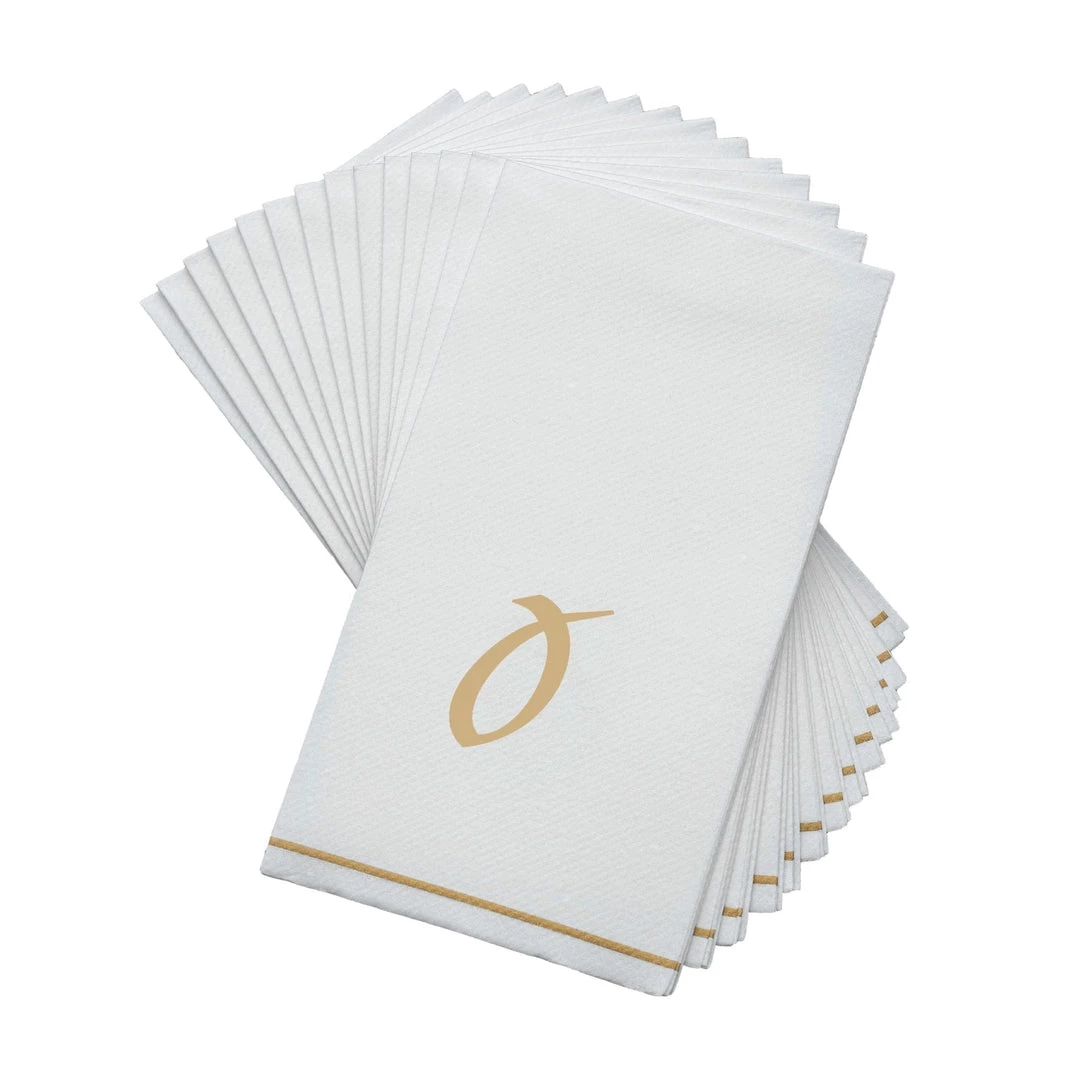 Luxe Party NYC White And Gold Hebrew Paper Napkins - AYIN Hebrew Monogram Napkins 1 Luxe Party NYC White And Gold Hebrew Paper Napkins - AYIN Hebrew Monogram Napkins