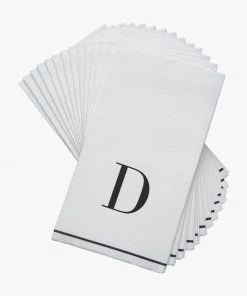 Luxe Party NYC D - Bodoni Script Single Initial Paper Napkins