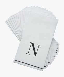 Luxe Party NYC N - Bodoni Script Single Initial Paper Napkins