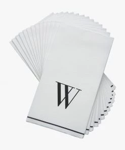 Luxe Party NYC W - Bodoni Script Single Initial Paper Napkins