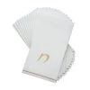 Luxe Party NYC White And Gold Hebrew Paper Napkins - CHET Hebrew Monogram Napkins