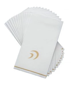 Luxe Party NYC White And Gold Hebrew Guest Paper Napkins - HEY