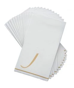 Luxe Party NYC White And Gold Hebrew Paper Napkins - NUN