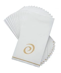 Luxe Party NYC White And Gold Hebrew Paper Napkins - PAY