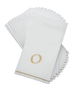 Luxe Party NYC White And Gold Hebrew Paper Napkins - SAMACH