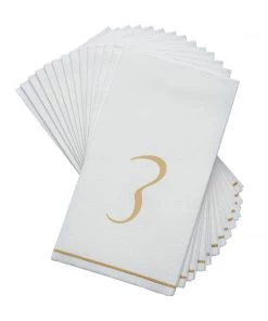 Luxe Party NYC White And Gold Hebrew Paper Napkins - TZADI