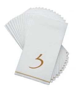 Luxe Party NYC White And Gold Hebrew Paper Napkins - ZAYIN