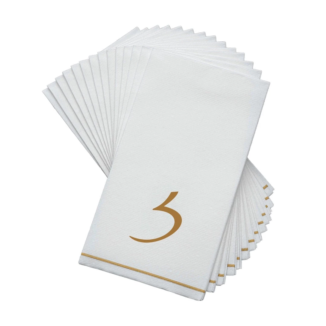 Luxe Party NYC White And Gold Hebrew Paper Napkins - ZAYIN 1 Luxe Party NYC White And Gold Hebrew Paper Napkins - ZAYIN