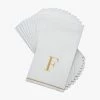 Luxe Party NYC F - Bodoni Script Single Initial Paper Napkins